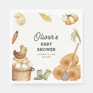 Rustikale Boho KinderBaby-Dusche auf der Bauernhöf Serviette