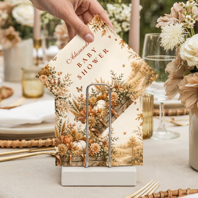 Rustikale Boho-Kürbis-Baby-Party Serviette (Von Creator hochgeladen)