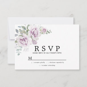 Rustikale Boho Lila Rose Floral Quinceanera UAWG RSVP Karte