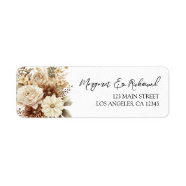 Rustikale Boho neutrale Floral Wedding Address Lab