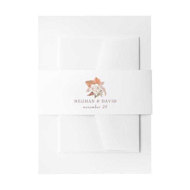 Rustikale Boho Pampas Grass Floral Wüste Hochzeit Einladungsbanderole (Vorderseite Beispiel)