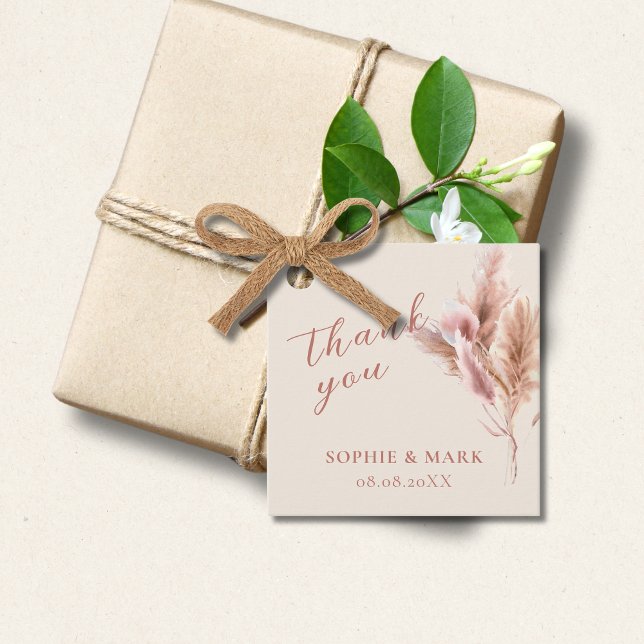 Rustikale Boho Pampas Grass Wedding Geschenkanhänger (Von Creator hochgeladen)