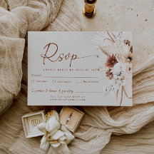 Rustikale Boho-Terrakotta-Hochzeit RSVP-Antwortkar