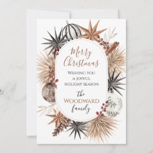 Rustikale Boho-Trockenblumen Weihnachten
