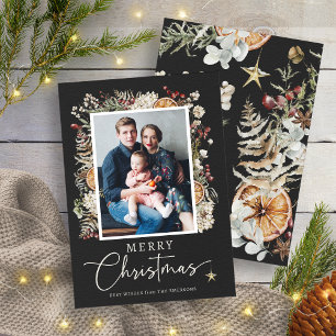 Rustikale Boho-Weihnachten Feiertagskarte