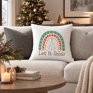 Rustikale Boho-Weihnachts-Rot-Grün-Wurfkissen-Deko Kissen