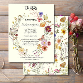 Rustikale Boho-Wildblume Begleitkarte