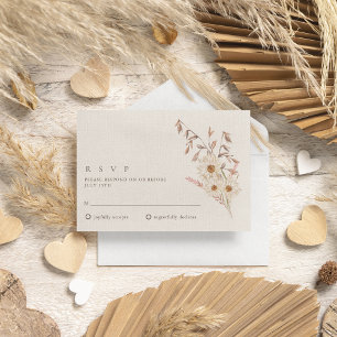 Rustikale Boho Wildblume Bohemisch Hochzeit RSVP Karte
