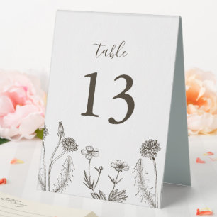Rustikale Boho-Wildblumen-Hochzeit Tischaufsteller