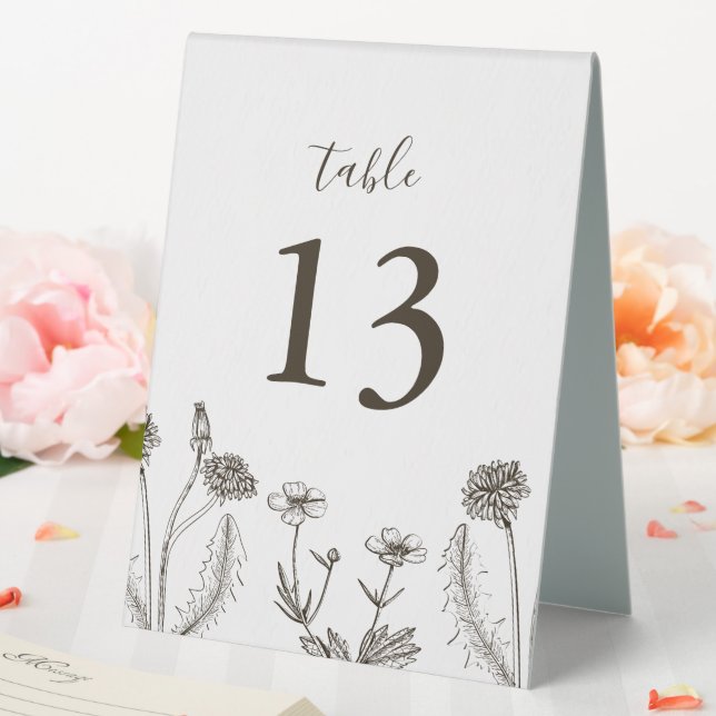 Rustikale Boho-Wildblumen-Hochzeit Tischaufsteller (In Situ (Hochzeit))