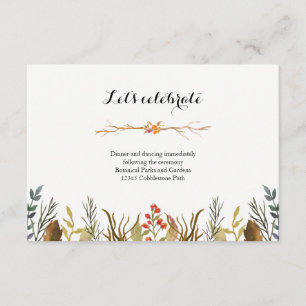 Rustikale Boho Woodland Animals Wasserfarbenhochze Begleitkarte