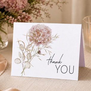 Rustikale Boho zarte Herbst-Wildblumen-Hochzeit Dankeskarte