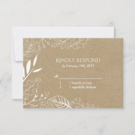 Rustikale Botanische Backyard Wedding RSVP Karte