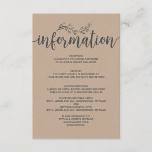 Rustikale botanische begleitkarte