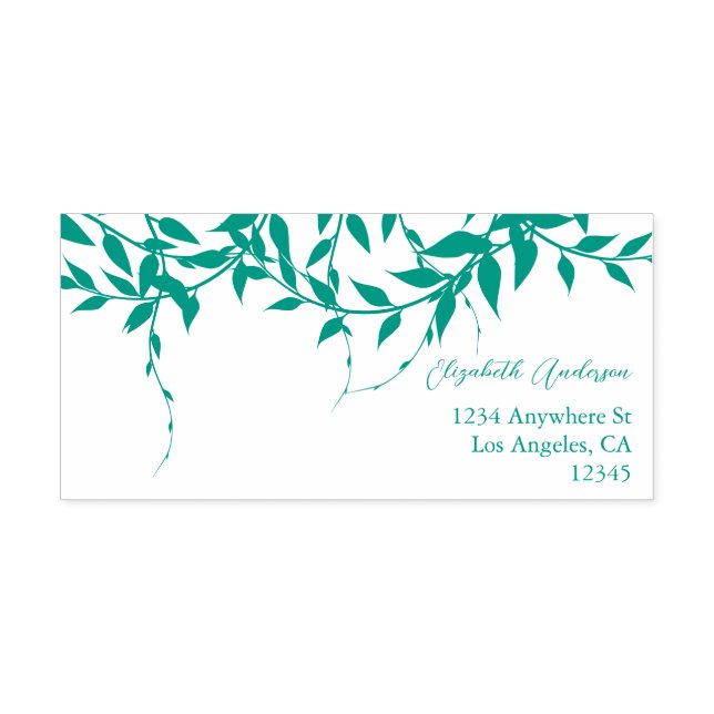 Rustikale Botanische Blätter Hochzeit Permastempel (Design)