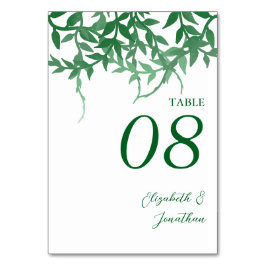 Rustikale Botanische Blätter Hochzeit Tischnummer