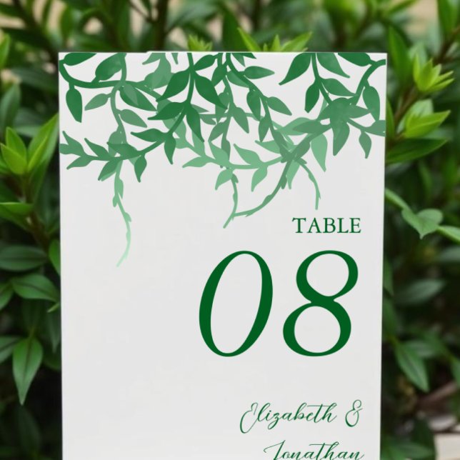 Rustikale Botanische Blätter Hochzeit Tischnummer (Von Creator hochgeladen)