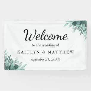 Rustikale botanische Bliss-Hochzeitskulisse Banner
