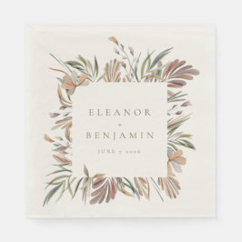 Rustikale Botanische Erdtöne Hochzeitsnamen nach M Serviette