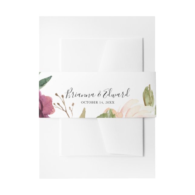 Rustikale botanische Foliage Hochzeit Einladung Einladungsbanderole (Vorderseite Beispiel)