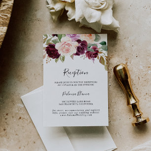 Rustikale, botanische Foliage Hochzeitsempfehlung Begleitkarte