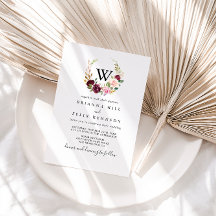 Rustikale botanische Foliage Monogram Wedding