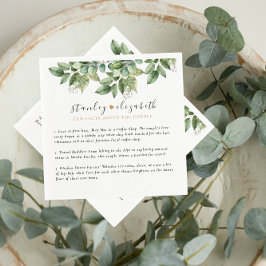 Rustikale Botanische Grün- und Goldfolienhochzeit Serviette