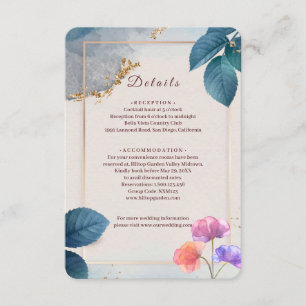 Rustikale botanische Hochzeit-Beilagekarte   Elega Begleitkarte