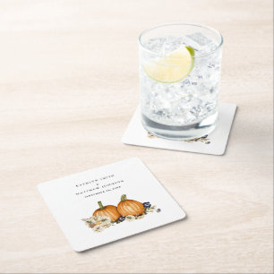 Rustikale botanische Hochzeit im Herbst Rechteckiger Pappuntersetzer