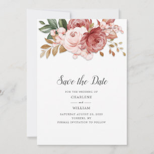 Rustikale botanische Hochzeit mit floralem Thema - Save The Date