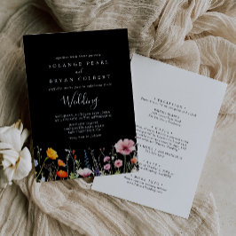 Rustikale botanische Hochzeit vorne und hinten Einladung