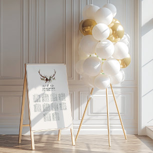 Rustikale botanische Hochzeitsplanposte Poster