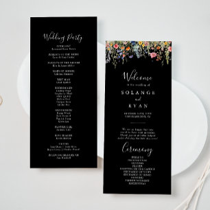 Rustikale botanische Hochzeitsprogramm Wiese Programm