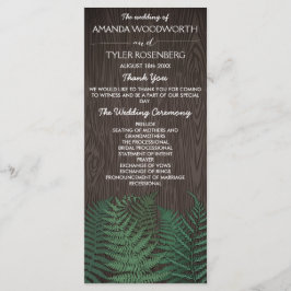 Rustikale Botanische Hochzeitsprogramme für Fern-W Programm