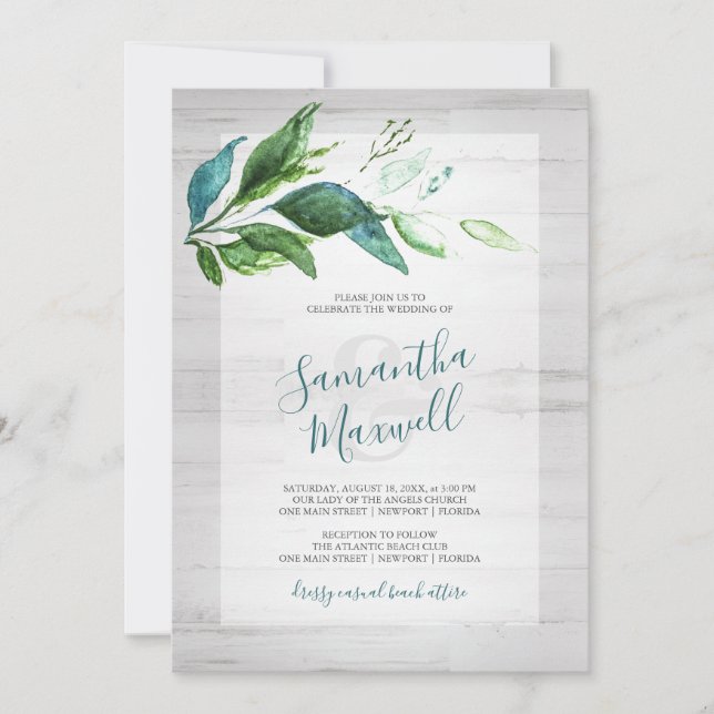 Rustikale Botanische Hochzeitssaison (Vorderseite)