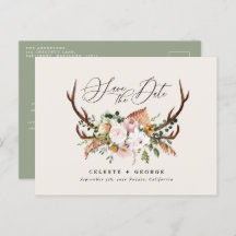 Rustikale Botanische Jungzeit elegantes Weißengrün