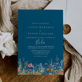 Rustikale botanische spanische Hochzeit auf der Wi Einladung