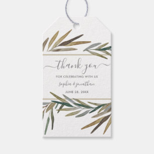 Rustikale Botanische Wasserfarbenkraut Hochzeit Vi Geschenkanhänger
