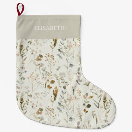 Rustikale botanische Wildblume Großer Weihnachtsstrumpf