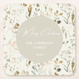 Rustikale botanische Wildblume Rechteckiger Pappuntersetzer