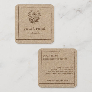 Rustikale Boutique Stationery Florist Blume Quadratische Visitenkarte