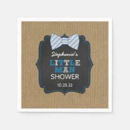 Rustikale Bow Krawatte Little Man Oh Junge Babydus Serviette