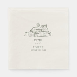 Rustikale Brauerei Grüne Hochzeit Serviette