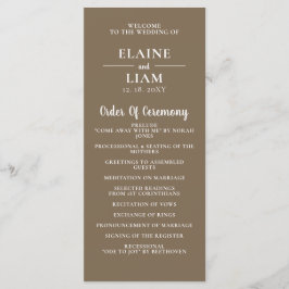 Rustikale Braun einfache Kalligrafie Moderne Hochz Programm