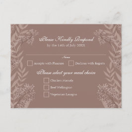 Rustikale Braun Hochzeit Vintag botanisch Feiertagspostkarte