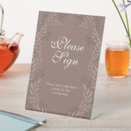 Rustikale Braun Hochzeit Vintag botanisch Sockelschild