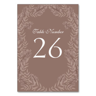 Rustikale Braun Hochzeit Vintag botanisch Tischnummer