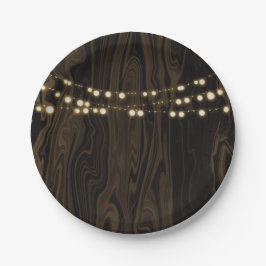 Rustikale Braun-Whimsical-Holz-String-Lichter Hoch Pappteller