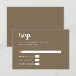 Rustikale Braune einfache Kalligrafie Moderne UAWG RSVP Karte