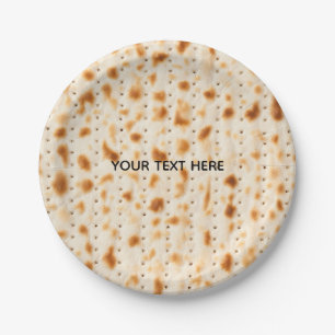 Rustikale braune realistische Matze-Textur-Grafik Pappteller